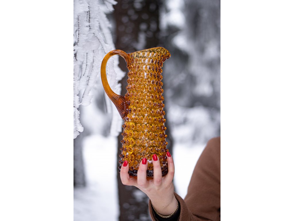 Hobnail Jug 1L - Amber - Afbeelding 2