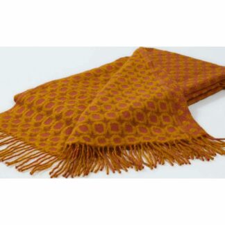 PLAID PICASSO THROW - ORANGE 130cm x 200cm (26% Mohair - 66% Wool - 8% Polyamide)