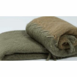 STITCHING THROW - GREEN BROWN 130cm x 200cm  (73% Mohair - 24% Wool/Suede - 3% Polyamide)